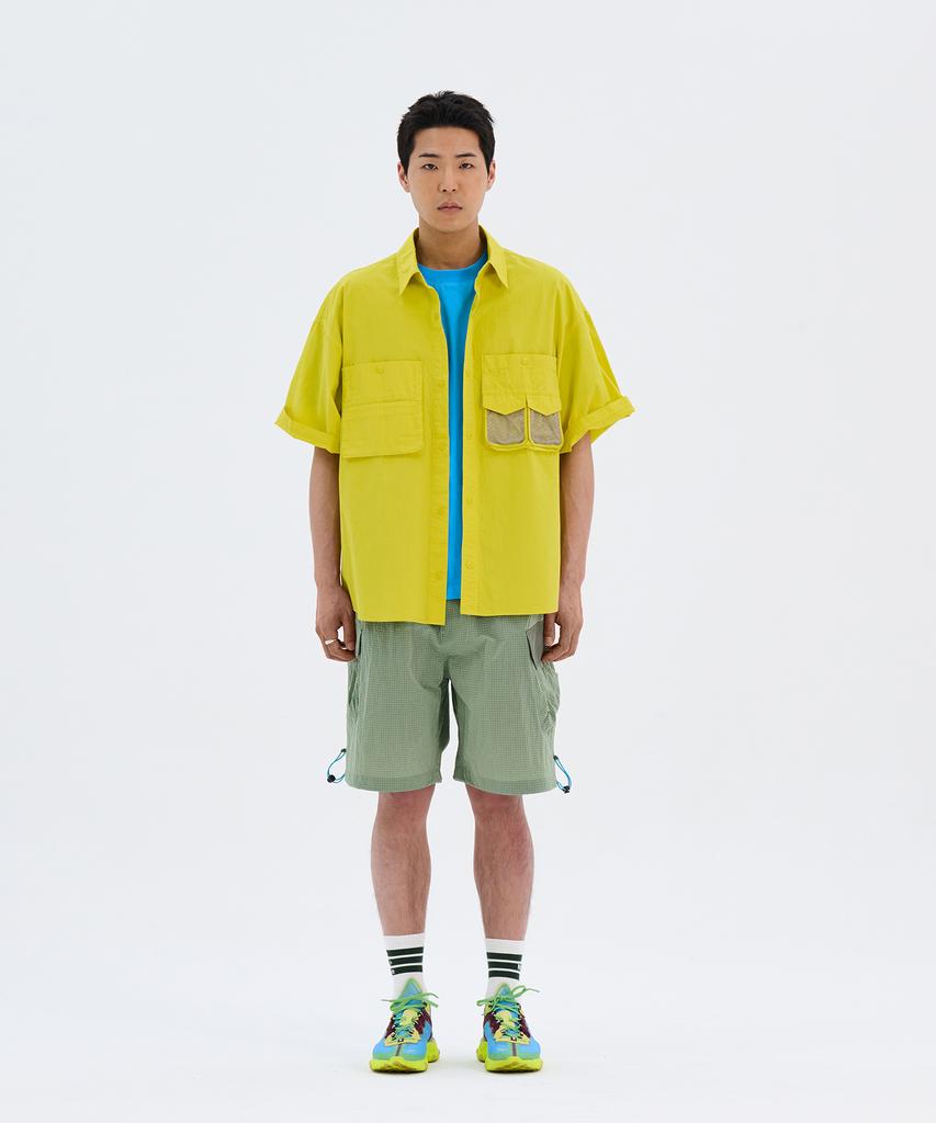 Nontaib Mesh Twin Cargo S/S Shirts (Yellow)