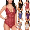 Women Lace Stretch Bodysuit Lingerie Sleeveless V Neck Top Jumpsuit S3xl Vest