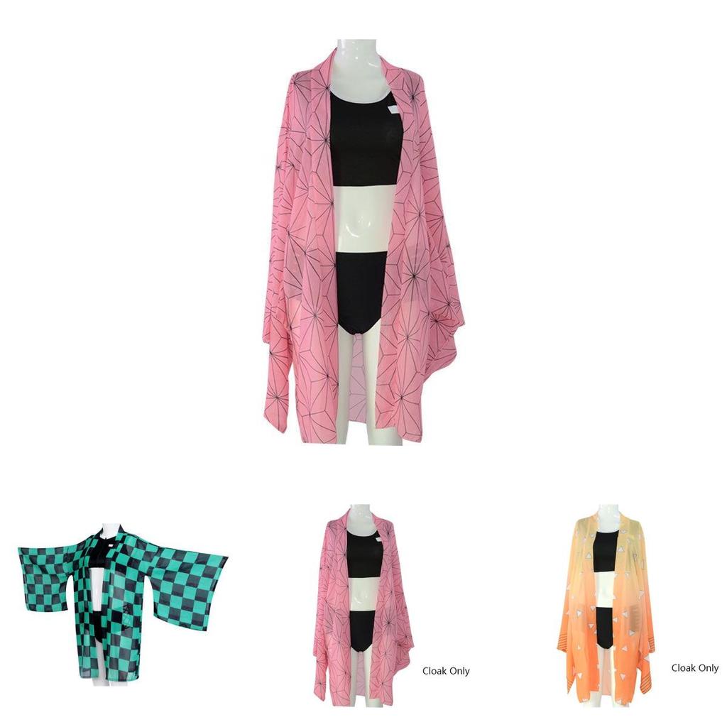 Vibrant Demon Slayer Kimetsu No Yaiba Bikini Swimsuit Set With Delightful Cloak For Beach Days