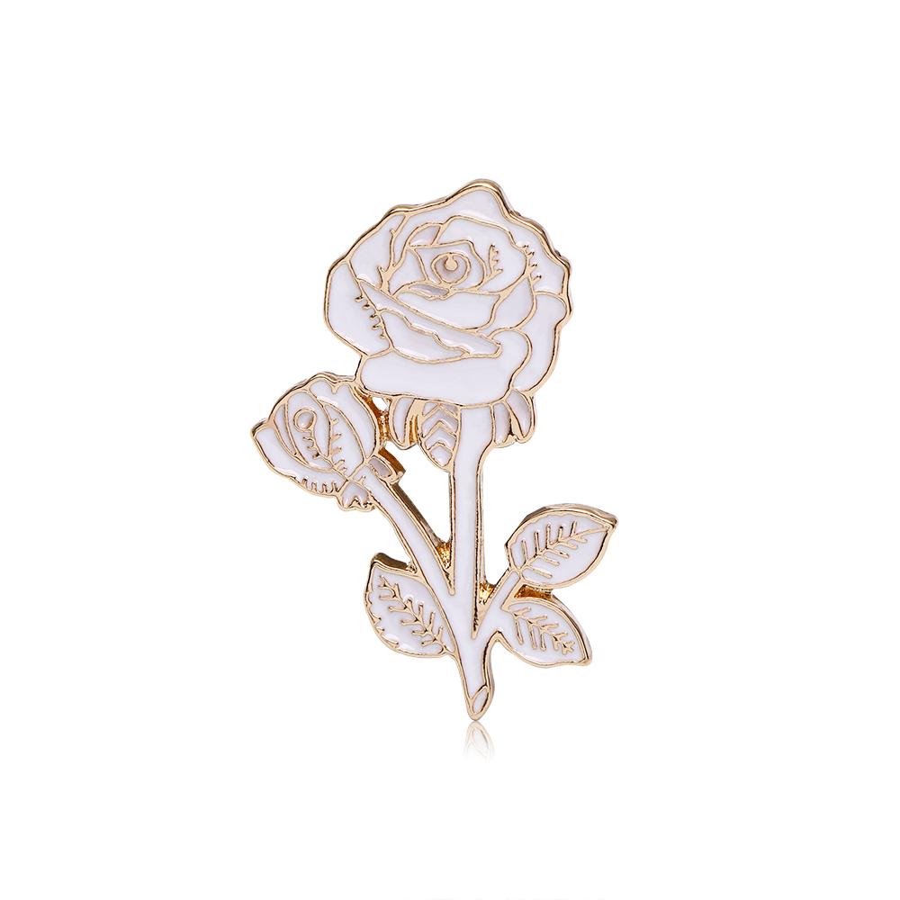 

Romantic Valentine s Day Badge White Red Black Color Rose Shaped Brooches Cute Flower Enamel Pins For Lovers Couple
