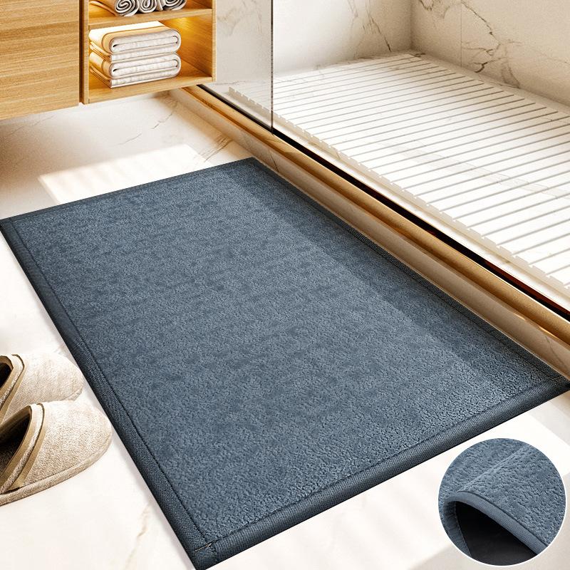 Bathroom Absorbent Floor Mat Household Bathroom Anti-slip Shower Room Toilet Door Plush Foot Mat Three-dimensional Pattern Snowflake Velvet