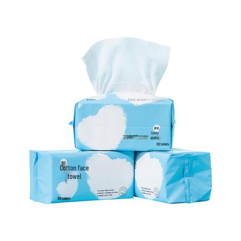 Large Disposable Face Wash Towels - Soft Cotton, Wet & Dry Use, 20x20cm, Pack of Towels