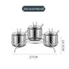 Rotating 304 Stainless Steel Spice Jar Set: Kitchen Seasoning and Storage Containers for Salt, Sugar, MSG, and Chili