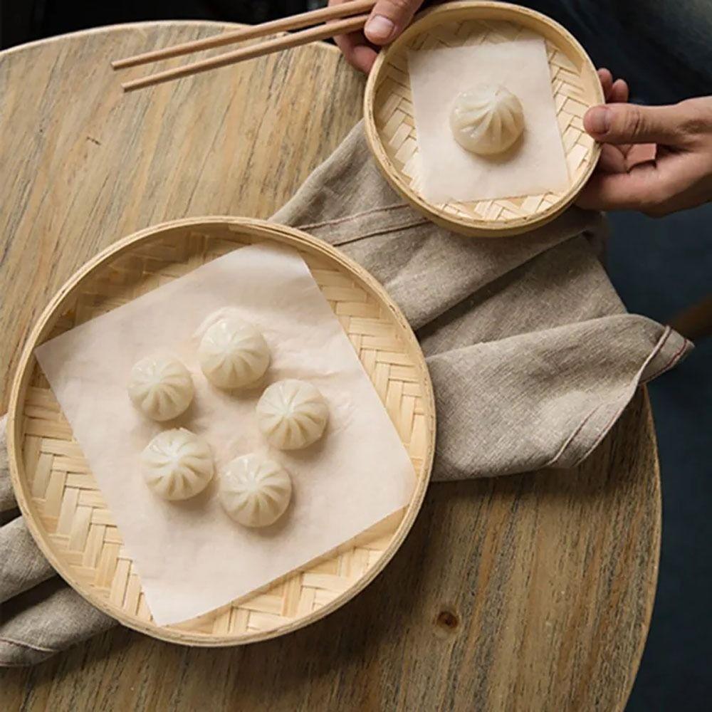1Pcs 4 Size Bamboo Sieve DIY Decorative Dessert Plate Durable Kitchen Storage Tray