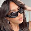 Unique Y2K Designer Luxury Sunglasses Women Rectangle Big Frame Sun Glasses For Men Outdoor UV Protection Classic 2000S Black Sh
