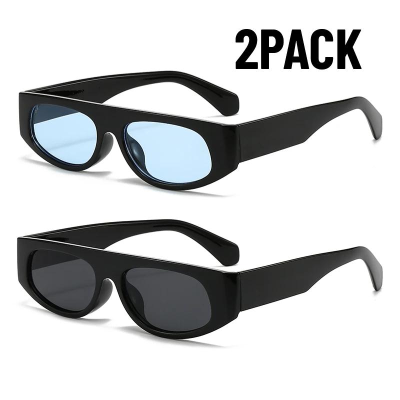 

2PACK Classic Style Rectangular Sunglasses Women Designer Stylish Small Frame Sun Glasses for Female Stylish Glasees Ladies UV400 Protection