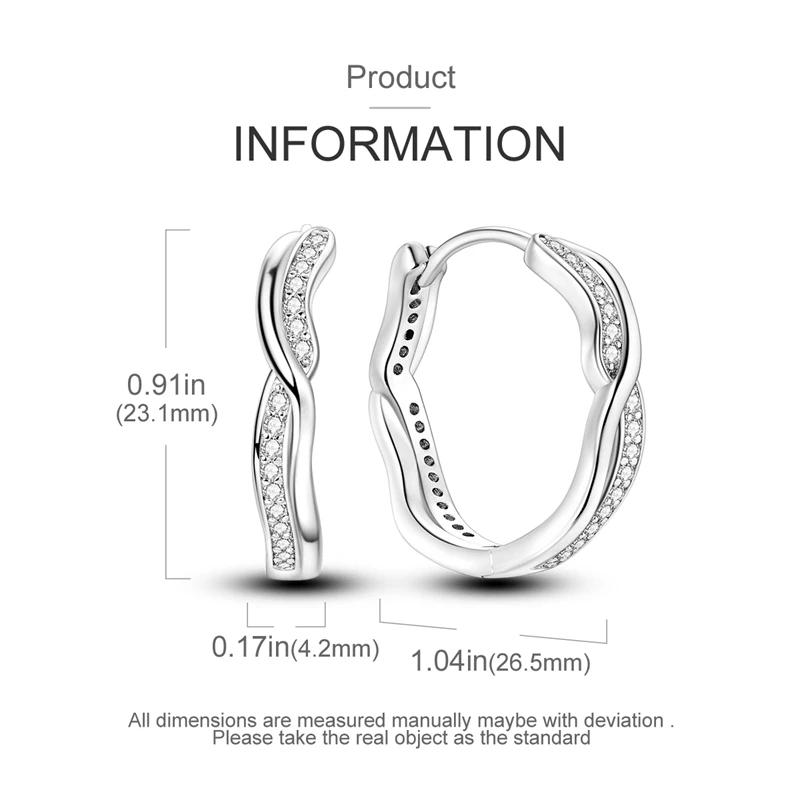 925 Sterling Copper Heart Snake Bone Pattern Cross Shell Zircon Four-pointed Star Earrings for Women Earring Fine Zircon Gifts