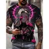Summer Mens T-shirt Creative Cortoon 3D Printed Short Sleeved T-shirt Fashionable Comfortable Soft Breathable Large Loose T-shirt