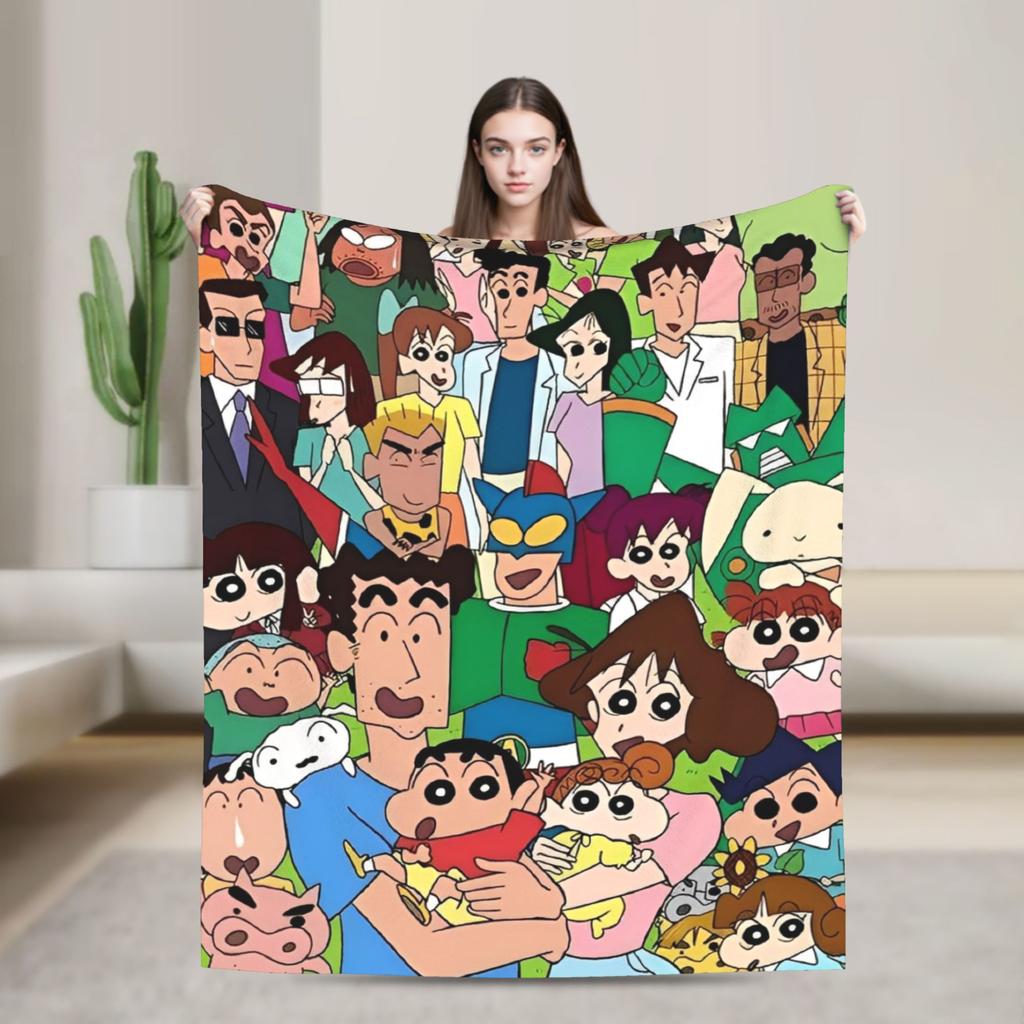 Crayon Shin chan Cartoon Decke Flanell Frühling Herbst Multifunktion Super Weich Überwurfdecken für Sofa Auto Bettwäsche Überwürfe