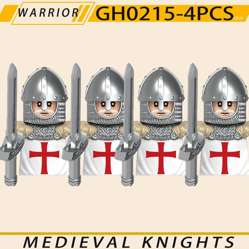 Medieval Military Jerusalem Tripoli Knight Building Blocks Castle Lionheart Hospital Teutonic Soldier Figures Warrior Bricks Toy
