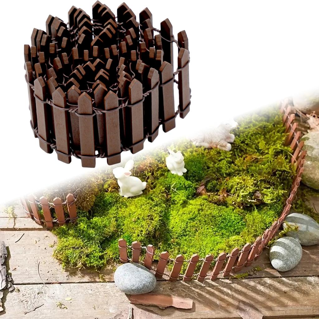 5*100cm Mini Wood Creative Simulation Small Fence Home Garden DIY Decoration Landscape Fairy Garden Figurines Miniatures Crafts