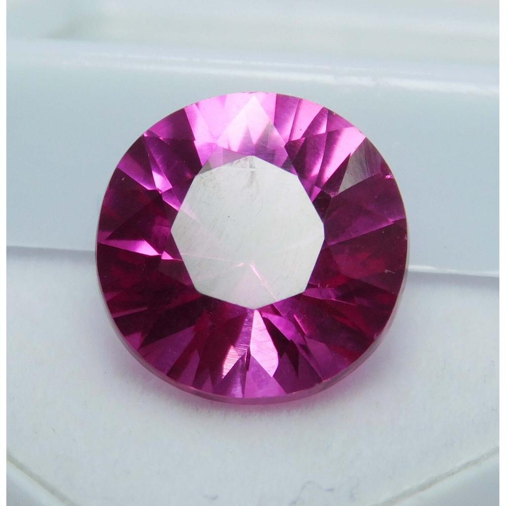 Natural Pink Sapphire Loose Gemstone Ceylon Round Cut 7.23 September Birthstone for Gem Collections