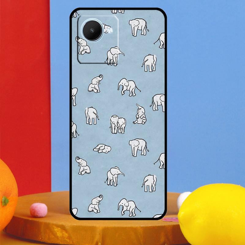 Cute Elephant For Realme C75 C71 C55 C53 C67 C61 C33 C63 C51 10 11 12 13 14 15 Pro Plus C65 GT7 Pro Case