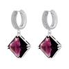 Diamond-Shaped Charm Pendant Earrings Dazzling Transparent Zirconia Statement Earrings Party Jewelry :VE1170