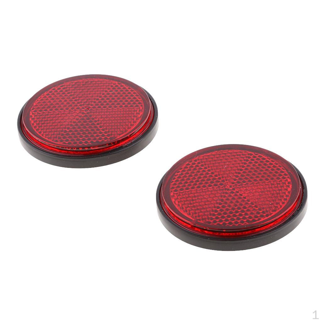 

55mm Round Reflector, Side Marker for Motorcycle ATV Scooter Dirt Bike - 2PCS Red