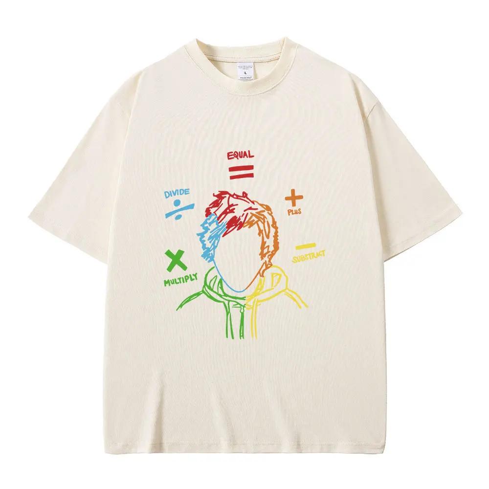 Ed Sheeran The Math Tour Sheerios T Shirt Casual Short Sleeve women T-shirt Vintage Hip Hop Tee Shirt Streetwear