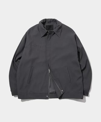 Black Moment Standard Classic Poly Collar Pocket Blouson Minimal Suit Setup Jacket [Gray]