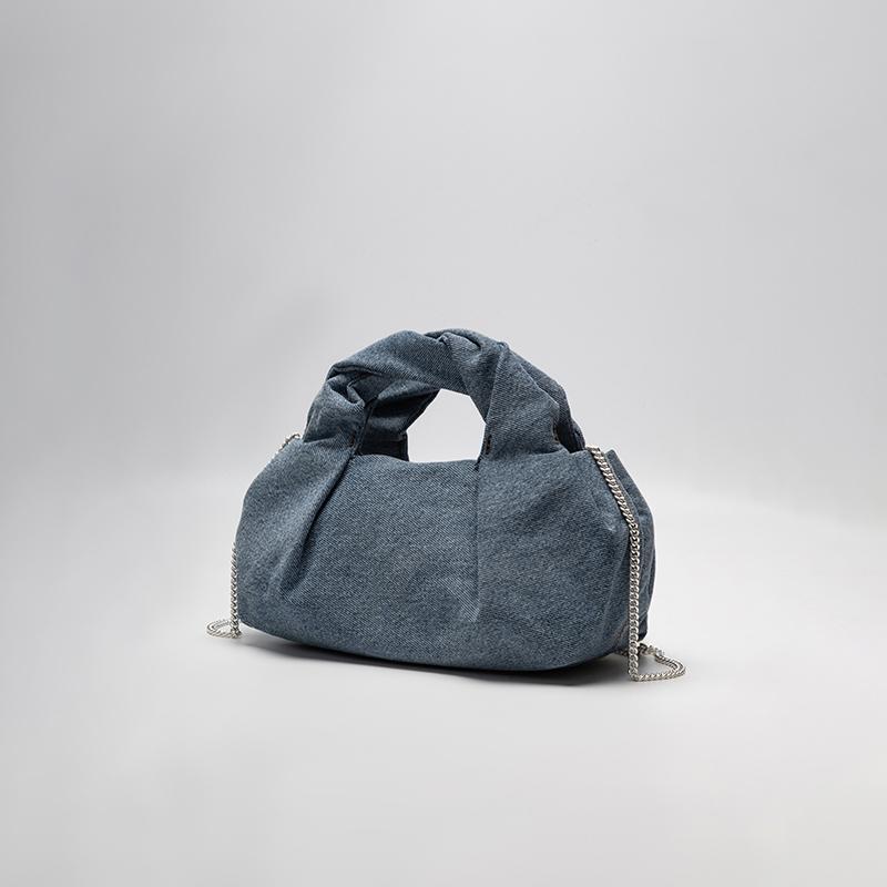Calvin Klein Niche Knot Design Letter Cloud Bag Fabric Tote Bag Medium Women Bags Light-Blue 4K3198G-VGO