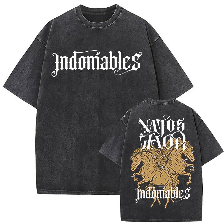 Vintage Washed NATOS WAOR 13 Logo Album T Shirt Hip Hop Rap Gothic Clothing T-shirt Men Women High Quality Short Sleeve T Shirts
