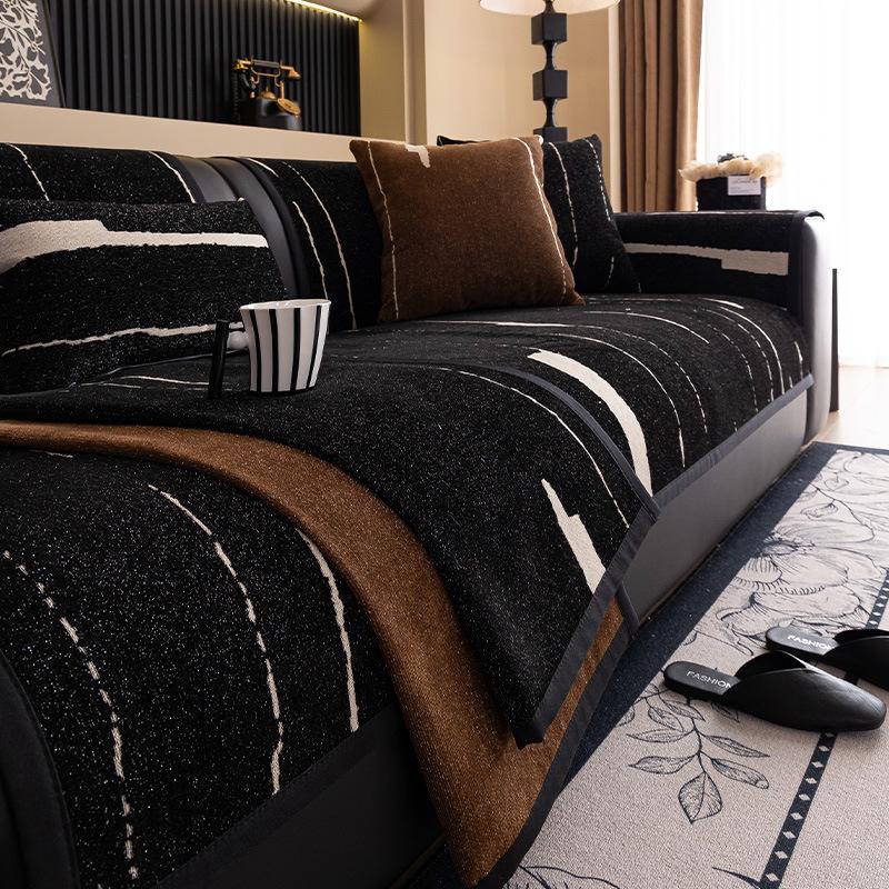 Žinylkový polštář na pohovku, Univerzální pro všechna roční období, Protiskluzový a nečistoty odpuzující sedák Nový potah na koženou pohovku Krycí látka