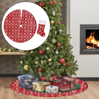 Christmas Tree Skirt Base Cover Stocking Ornaments