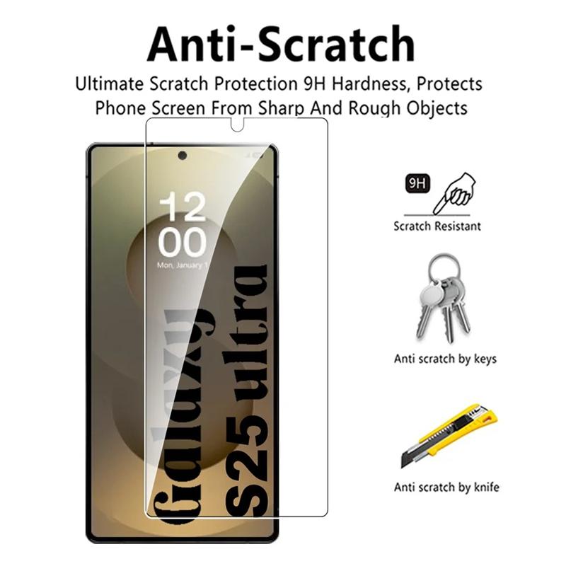 3PCS Tempered Glass for Samsung Galaxy S25 Ultra S24 Ultra S25Plus Fingerprint Unlock Screen Protector S25Ultra Protective Glass