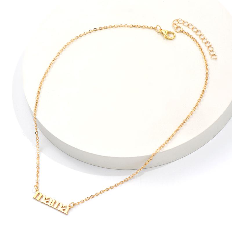 Elegant morsdag mamma brev anheng halskjeder for kvinner Charms mamma navneskilt Kjede Choker Jern smykker Beste gave