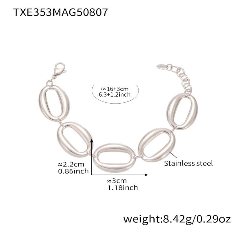 Meier Hochglanz-Armband-Halskette in ovaler Eiform - Europäischer & Amerikanischer Stil, Umweltfreundlicher Edelstahl