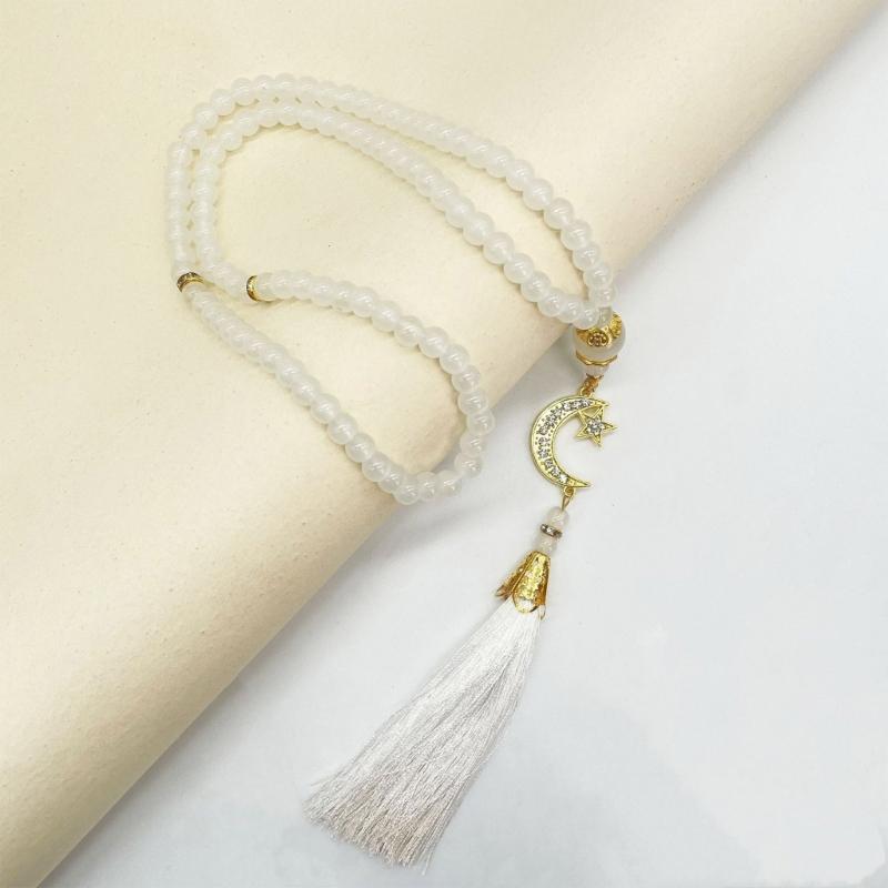Delicate Rosary Beads Islamic Bracelet Religious Amulet 99 Count Tasbih