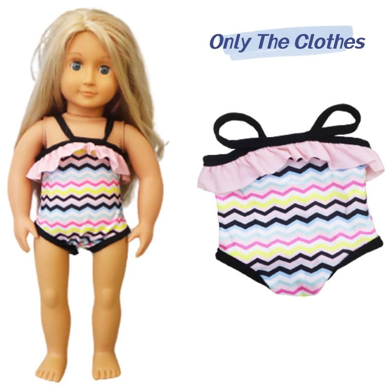 

Новая оптовая одежда для 18-дюймовых кукол American Girl, трансграничная поставка, эластичная купальная ткань Style A