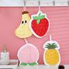 Cute fruit hand towel, coral fleece thickened and soft to absorb water without shedding hair, hanging cartoon hand towel