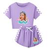 5530 Kids Girls Nastya Print Short Sleeves T-Shirt Shorts Pants Sport Clothes Set