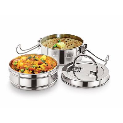 RSINC Stainless Steel Lunch Box Set, Set of 2, Silver JL164628128836