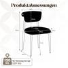 Dining Table Chair Set made of Bed Linen (2 Pieces), Upholstered Kitchen Chair without Armrests, Modern Dining Chair with Curved Backrests