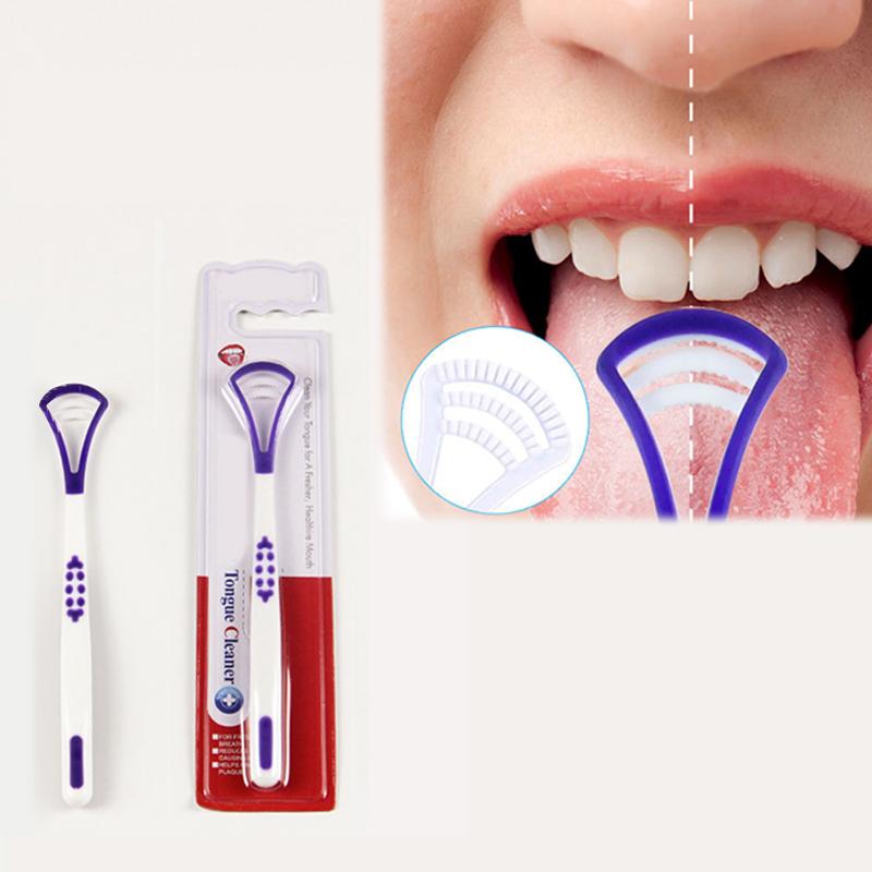 Tongue Scraper Tongue Cleaning Brush Care Plastic Tongue Scraper Travel Portable Freshen Breath Tongue Brush Cleaner for Oral Ca