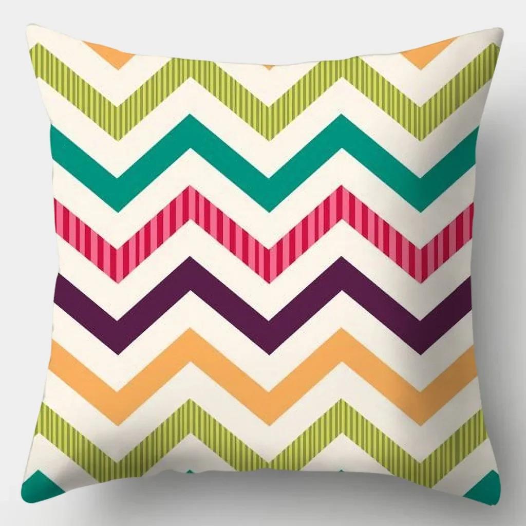 

Цветные полоски Наволочка Квадратная Наволочка для диванной подушки Креативный узор Чехол для подушки 66x66cm