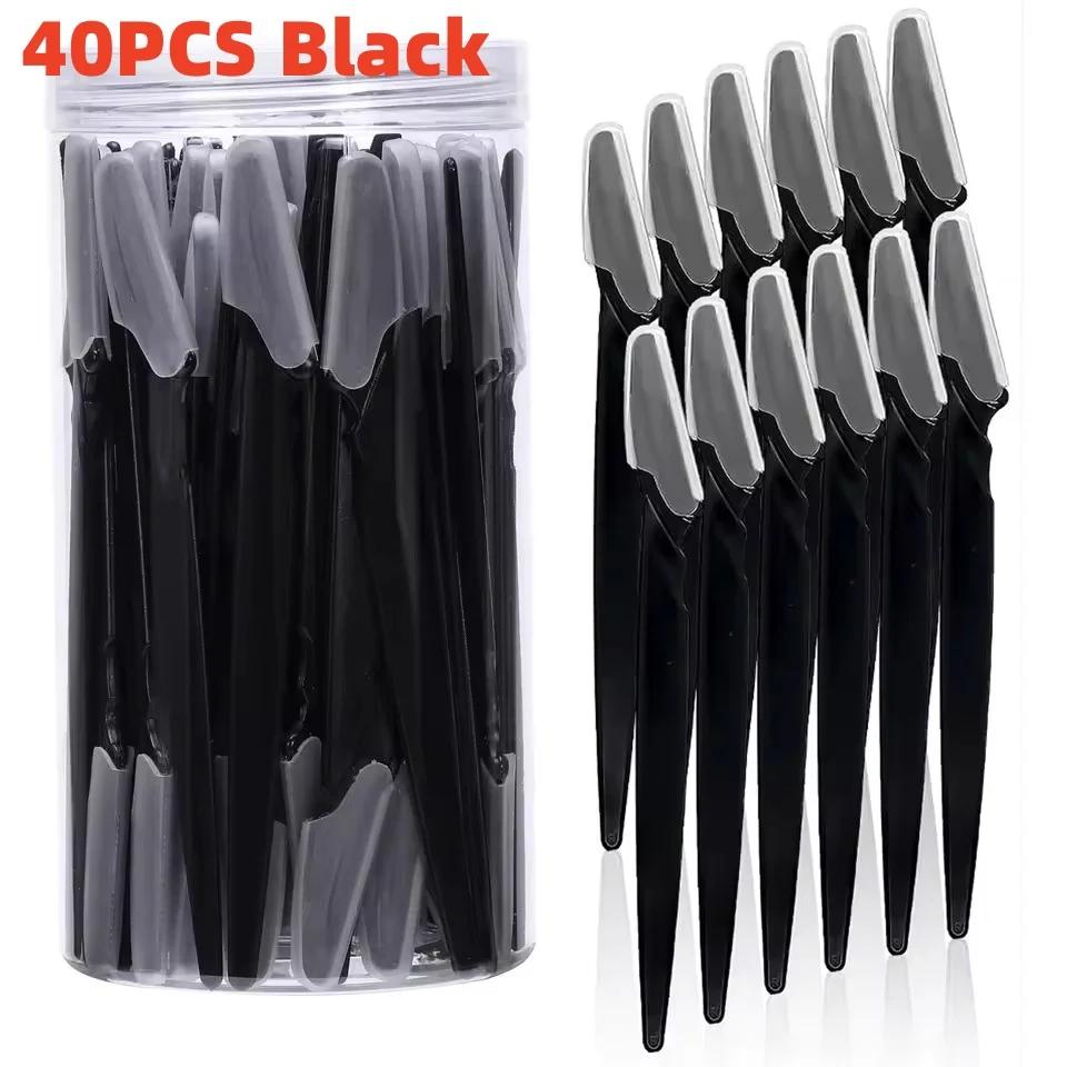 5/40Pcs Eyebrow Trimmer Face Blade Shaver Portable Eye Brow Epilation Hair Removal Safety Eyebrow Cutting Woman Makeup Tools