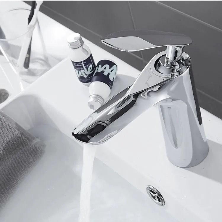 Basin Faucets Waterfall Bathroom Faucet Single Handle Basin Mixer Tap Bath White Faucet Alloy Faucet