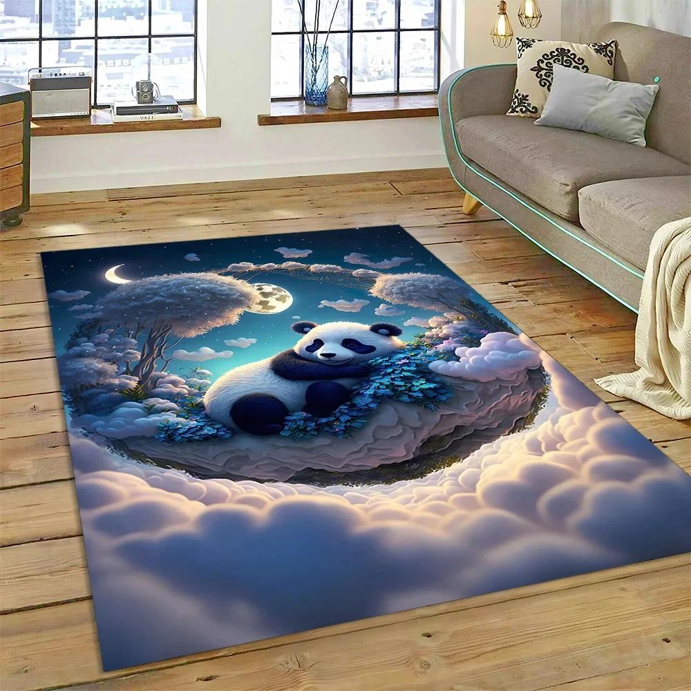 

Cute Panda Carpet for Bedroom Bathroom Living Room Sofa Decor Baby s Crawling Mat Soft Cartoon Animal Area Rug Non-slip Play Mat 40x60cm 16x24 inch