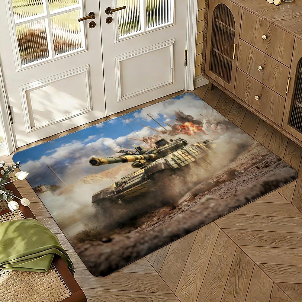 War Thunder Floor Mat Soft Thickened Absorbent Non-Slip Bedroom Living Room Door Mat Home Decor Flannel Rugs