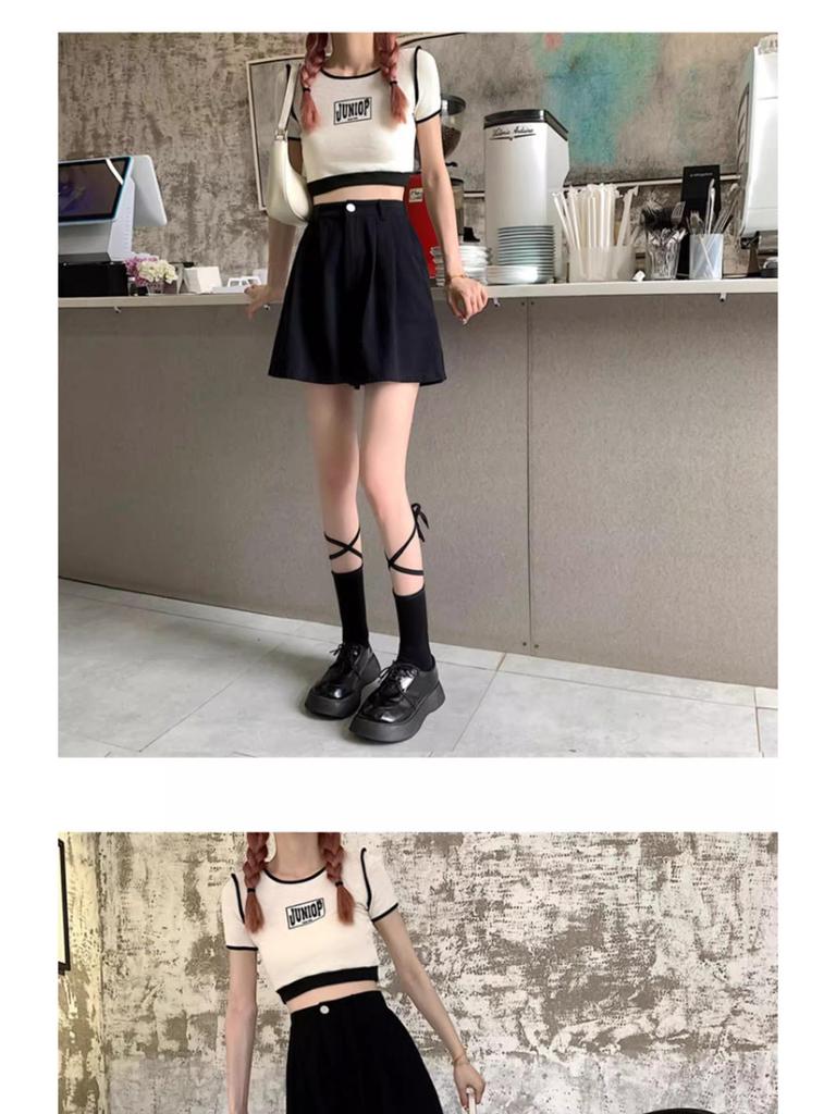 Tide Women's High Waist Wide-Leg Summer Shorts – Loose Fit, Elastic Waist, Casual Style