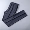 Men's High-End Quick-Drying Ice Silk Elastic Waist Straight-Leg Casual Business Pants