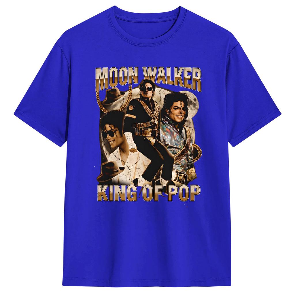 MMichael JJackson King Of Pop Cotton T Shirt For Unisexs Beach Vintage TShirts Fashion Tee Shirt Plus Size Pattern Tops