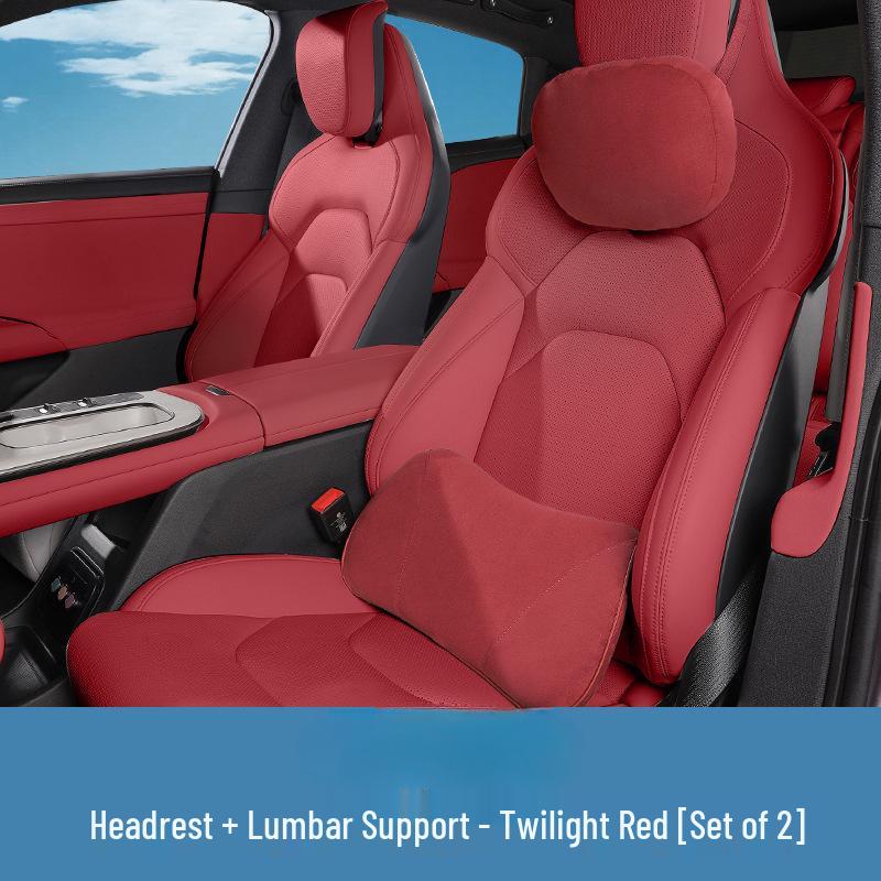 Nappa Leather Headrest & Lumbar Support Pillow for Xiaomi SU7 Car 1 Headrest