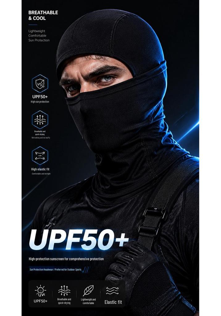 Ice Silk Windproof Cycling Mask: Sun-Protection Helmet Headwear