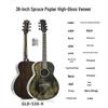 41-inch Spruce Top Acoustic Guitar - Bright Finish, Beginner Friendly, Wooden Design
