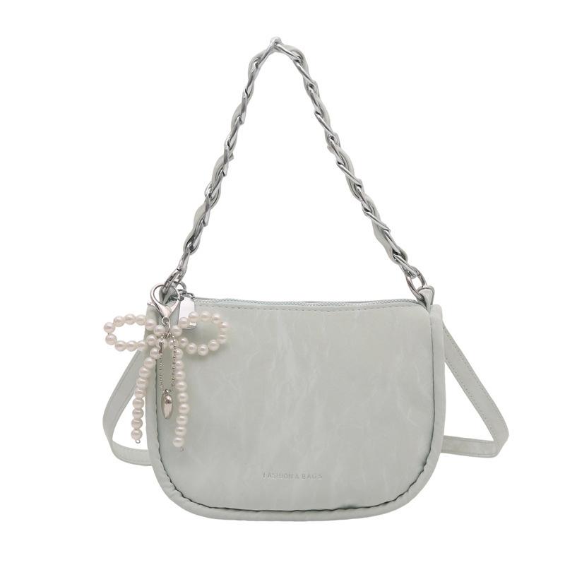 

Spring and summer popular niche bag lady 2025 new foreign style versatile messenger bag super hot portable small square bag Without pendant зелёный