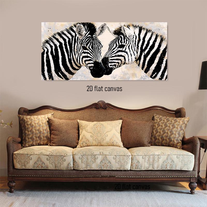 

1pcs Modern Simple Zebra Decoration Painting Living Room Bedroom Entrance Background Wall Hanging Painting Nordic Style Canvas F (as the picture,50x100cm No Frame)