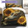 Crocodile Pattern Bedding Home Decoration Birthday Gift (1 * duvet cover + 2 * pillowcase, without core)