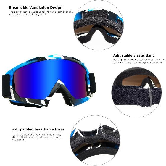 Dirt Bike Goggles 2Packs Motorcycle ATV UV Motocross Off Road Riding Helmet MX Goggles For Adult Youth Kids